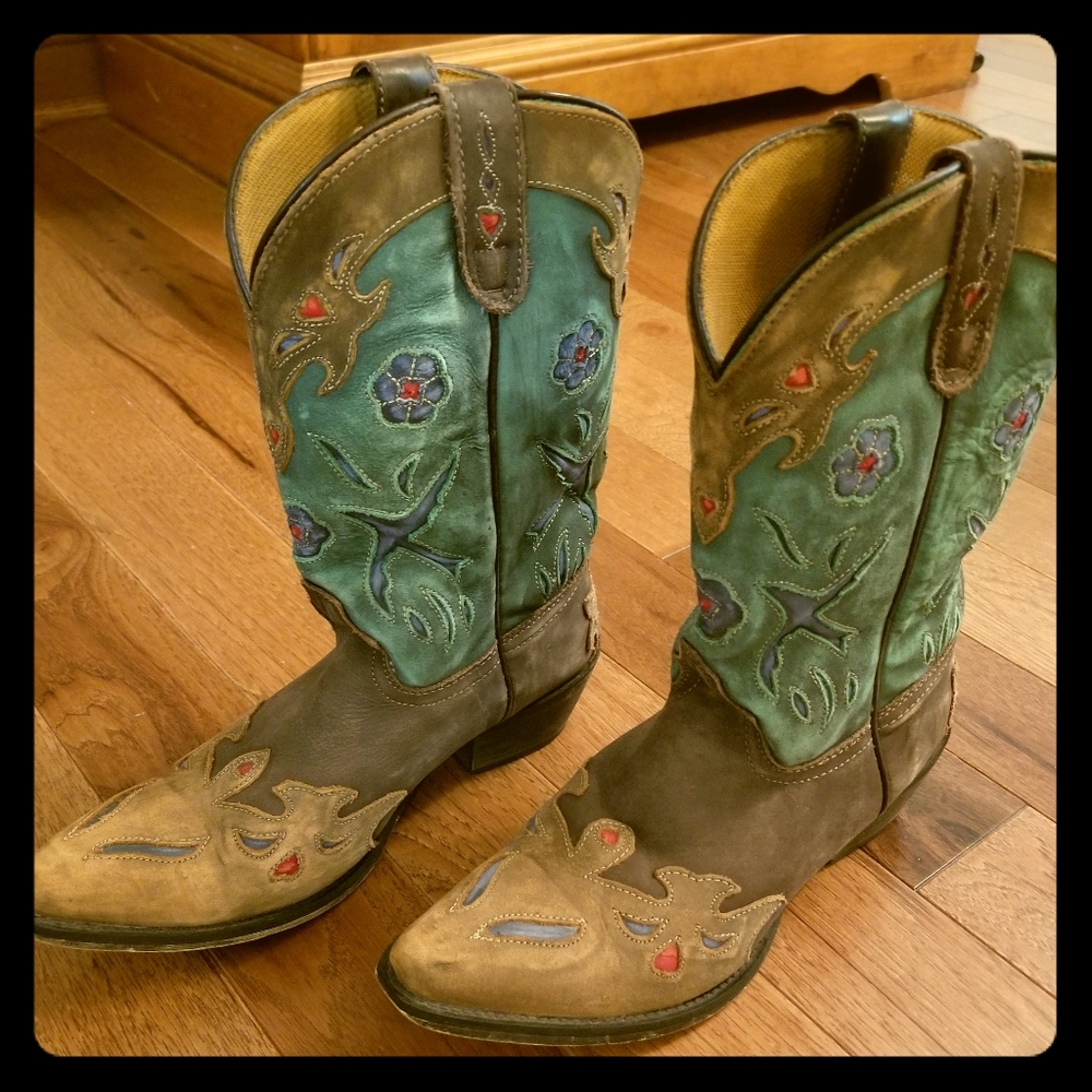 Dan Post blue bird boots.